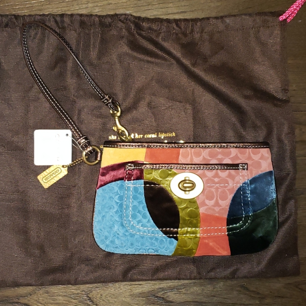 New Coach Funky Velvet Ergo Clutch Wristlet
